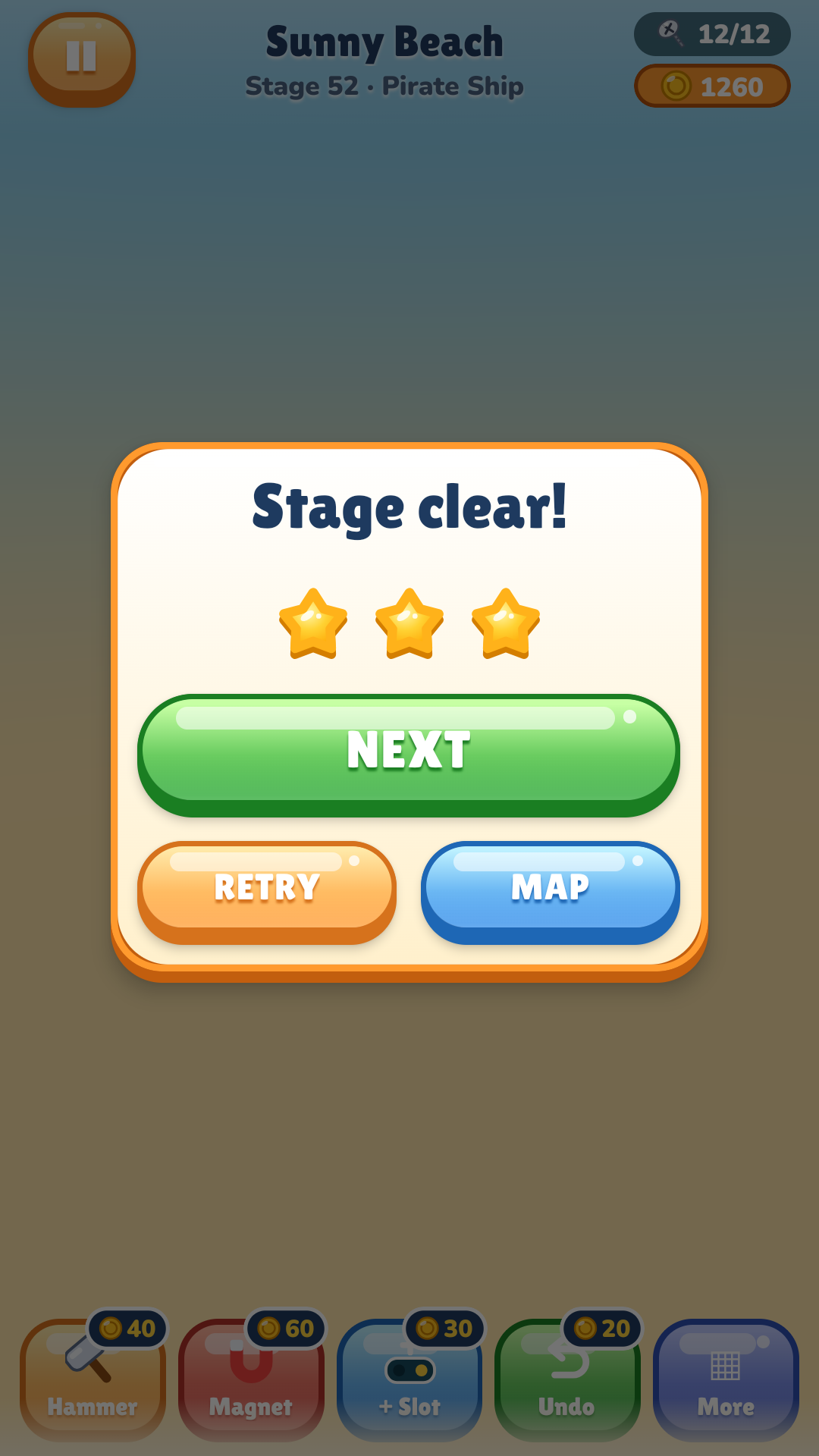 Stage clear, with three stars